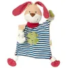 Image de Doudou Plat Lapin grandes oreilles & noeuds Marinière Green 38cm en C SGK40504