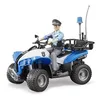 Image de bruder 63010 - Quad de police avec policier et équipement - Véhicule tout-terrain 1:16 Bworld Wachtmeister Jouet Véhicule de sauvetage