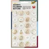 Image de folia Lot de 24 boutons de calendrier de l'Avent en métal nacré Blanc/doré, taille unique