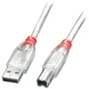 Image de LINDY Câble USB 2.0 de Type A/B, Transparent, 5m