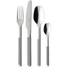 Image de Villeroy & Boch   S+ Taupe Couverts De Table 24 Pièces 6 Personnes, Garanti Lave-Vaisselle, Ensemble Couvert, Set De Couverts De Table, Acier Inoxydable, Manche Recouvert De Silicone Gris