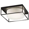 Image de Fischer & Honsel | Plafonnier, Carre|noir sable|abat-jour en tissu|couleur sable/blanc|pare-vue|blanc satiné|L : 70,00 cm, l : 70,00 cm|plafond : 22,00 cm | 3 x E27 max. 40,0 W | 21331