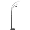 Image de Fischer & Honsel Lampadaire, Dent - Noir sable - Verre acrylique satiné - Largeur : 45,00 cm - Hauteur : 185,00 cm - Paroi : 77,00 cm - Intensité variable en continu - CCT 3 niveaux - 3 LED 7,5 W