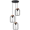 Image de Brilliant Lampe de Table Tosh Rondell 3 ampoules en bois et corindon noir, 3 ampoules A60, E27, 40 W, bois issu de forêts durables (FSC)