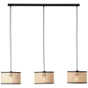 Image de Brilliant Wiley Suspension 3 ampoules Noir/bois 3 ampoules A60, E27, 60 W, câble raccourcissable/réglable en hauteur