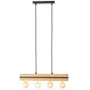 Image de Brilliant Benny suspension 60cm noir mat/naturel, métal/bambou, 4x A60, E27, 40 W