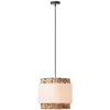 Image de Brilliant Waterlilly Suspension 1 flamme noir/naturel/blanc, tissu/jacinthe d'eau/métal, 1 x A60, E27, 60 W