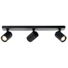 Image de Brilliant Lampe Marty LED 3 spots Noir Métal/Verre Noir 3 x GU10 10 W Ampoules LED Incluses et Remplaçables