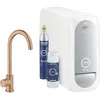 Image de Grohe Blue Home Mono C-spout Starter Kit 31498 Robinet mono avec fonction de filtre, avec radiateur et WIFI, Coloration: Coucher de soleil chaud brossé