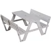 Image de roba Table Pique-nique Enfants Outdoor + avec Dossier - Bois Massif - Table d'Extérieur 4 places - Gris