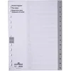 Image de DURABLE Hunke & Jochheim Lot de 5 intercalaires en polypropylène 1-15 Gris Format A4 215/230 x 297 mm