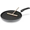Image de GSW Poêle à crêpe en aluminium pour induction Gris/noir 26 cm Avec répartiteur de pâte 26 cm
