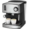 Image de Clatronic cafe café a cappucino 3643 Machine expresso acier inoxydable Front, pression de vapeur 15 bar, 1,6 l, réservoir à eau amovible Noir, 850 W, 2 liters, schwarz-inox, ES 3643