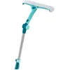 Image de Leifheit Balai lave vitre 3 en 1, brosse de nettoyage articulée avec manche télescopique 110 à 200 cm, balai avec housse microfibre & raclette intégrée