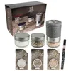 Image de u'Select Moulin à sel, 11 cm, gris clair, avec 3 types de sel dans un bocal, livre de recettes et stylo pour écrire