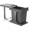 Image de Hailo Collecteur de déchets Solo 20 | avec tirette manuelle | Seau intérieur de 20 litres | Pour armoires à partir de 300 mm de largeur avec porte pivotante | Anthracite