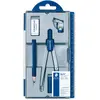 Image de Staedtler Noris 550, Compas scolaire de précision pour l'école, Boîtier refermable pratique avec étui de mine, attache-compas universelle, gomme et crayon, 550 60 S1
