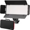 Image de Bresser Fotostudio PT 30B-II Kit d'éclairage vidéo LED bicolore avec volets lumineux, batteries, bloc d'alimentation, télécommande et sac