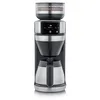 Image de SEVERIN FILKA 2.0 KA 4853 Machine à café filtre 5 en 1 avec écran LED, broyeur, filtre permanent et verseuse isotherme, seulement 17 cm de large, noir mat/acier inoxydable