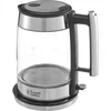 Image de Russell Hobbs Bouilloire design en verre [1,7 l, 2200 W] Elegance   Applications en acier inoxydable poli (éclairage LED bleu, filtre anti-calcaire amovible, indicateur de niveau d'eau) 23830-70