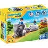 Image de Playmobil 1.2.3 70405 Train des Animaux - avec Trois Personnages, des Animaux et des Accessoires - Mes Premiers Apprendre en s'amusant - pour Les Tout-Petits 18-36 Mois