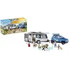 Image de PLAYMOBIL Family Fun 71423 Caravane avec voiture, camping, camping polyvalent dans la nature avec de nombreux accessoires, voyage en famille à travers le pays, jouet pour enfants à partir de 4 ans