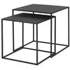Image de Blomus Fera Lot de 2 tables d'appoint - Noir - 40 x 40 x 40 cm - 35 x 35 x 35 x 35 cm - Table basse en acier pour couloir, salon, chambre à coucher, bureau
