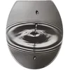 Image de WENKO Abattant WC Waterdrop gris Easy-Close - couvercle de WC antibactérien, abaissement automatique, Duroplast, 36.5 x 44.5 cm, Multicolore