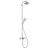 Image de hansgrohe Colonne de douche Raindance Select S, douche de tête 240mm, set de douche avec mitigeur thermostatique pour baignoire, pommeau de douche, tête de douche pluie avec 1 jet, Chromé, 27117000