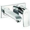 Image de hansgrohe Metris Mitigeur lavabo LowFlow mural encastré avec bec 16.5 cm, Chromé, 31251000