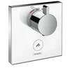 Image de hansgrohe ShowerSelect Glass Thermostatique HighFlow - mural encastré pour 1 système avec une sortie supplémentaire, Blanc/Chromé, 15735400