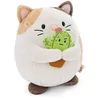 Image de NICI peluche chat Angy de 16 cm avec un cactus dans une boîte cadeau de 11x12x6,5 cm beige - Doudou en peluche à câliner, à jouer, pour enfants et adultes, une excellente idée de cadeau - 61147
