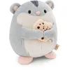 Image de NICI peluche Hamster Shai de 16 cm avec biscuit dans une boîte cadeau de 11x12x6,5 cm gris - Doudou, mignon jouet en peluche à câliner et à jouer, une excellente idée de cadeau - 61150