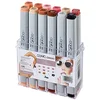 Image de COPIC Marker Set de 12 marqueurs à encre à alcool permanente double pointe, pointe fine et large biseautée, rechargeable - Set Couleurs Portraits