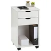 Image de IDIMEX Caisson de Bureau Kano, Meuble de Rangement sur roulettes avec 2 tiroirs et 1 Niche, en pin Massif lasuré Blanc