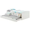 Image de IDIMEX Lit gigogne Jessy lit Enfant Fonctionnel avec tiroir-lit et Rangement 3 tiroirs, Couchage 90x190 cm 1 Place, en pin Massif lasuré Blanc