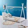Image de IDIMEX Lit Montessori tipi Elin, 90 x 190 cm lit cabane Enfant en pin Massif lasuré Blanc