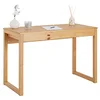 Image de IDIMEX NOAH Bureau à 2 tiroirs en chêne massif de couleur chêne - Tables d'ordinateur robustes - Meuble d'étude - Bureau avec espace de rangement - Meubles de bureau