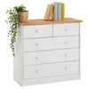 Image de IDIMEX Commode de Chambre Rondo Meuble de Rangement avec 5 tiroirs, en pin Massif lasuré Blanc et Brun