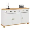 Image de IDIMEX Commode Colmar Buffet en pin massif Blanc/marron