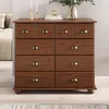 Image de IDIMEX Commode Chambre Colmar L 92 cm 8 tiroirs en Bois Massif Brun foncé chiffonnier apothicaire Rangement avec poignées en métal