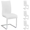 Image de IDIMEX Lot de 4 chaises de Salle à Manger ALADINO piètement chromé revêtement synthétique Blanc