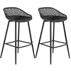 Image de IDIMEX Lot de 2 tabourets de Bar IREK Chaise Haute pour Cuisine ou comptoir au Design Retro avec accoudoirs, en Plastique et métal Noirs, Hauteur d'assise 75 cm