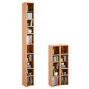 Image de IDIMEX Etagères modulables Musique pour CD et DVD, Lot de 2 Meubles de Rangement en Colonne avec 10 Compartiments, en mélaminé Couleur hêtre