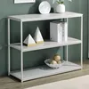 Image de IDIMEX Étagère Sendai en métal beige avec 3 étagères en MDF Étagère sur pied durable et facile d'entretien Charge max. 90 kg
