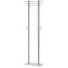 Image de IDIMEX Porte-Manteaux Taris Meuble Patère Portant à vêtements penderie sur Pied avec 10 Crochets et 3 tringles Hauteur 179 cm, Socle en Verre et Structure en métal Couleur Aluminium