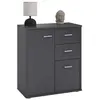Image de IDIMEX Buffet Salle à Manger Remy L 60 cm Gris Mat avec 2 Portes et 2 tiroirs, bahut Bas, Meuble de Rangement Style Moderne, Commode vaisselier 60 x 70 x 30 cm