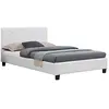 Image de IDIMEX Lit Simple pour Adulte Marlon Couchage 120 x 190 cm avec sommier 1 Place et Demi / 1 Personne, tête et Pied de lit capitonnés, revêtement synthétique Blanc