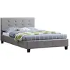 Image de IDIMEX Lit Simple pour Adulte Marlon Couchage 120 x 190 cm avec sommier 1 Place et Demi / 1 Personne, tête et Pied de lit capitonnés, revêtement en Tissu Gris