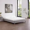 Image de IDIMEX Lit futon Double pour Adulte Nizza Couchage 140 x 190 cm 2 Places / 2 Personnes, avec sommier et Pieds en métal chromé, revêtement en Tissu Gris